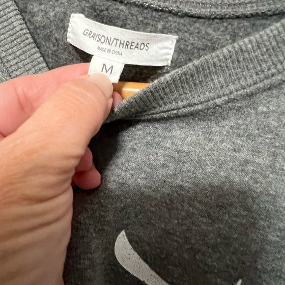 Santa Baby Christmas Sweatshirt, Medium, Never Worn, Charcoal Gray - Picture 3 of 4